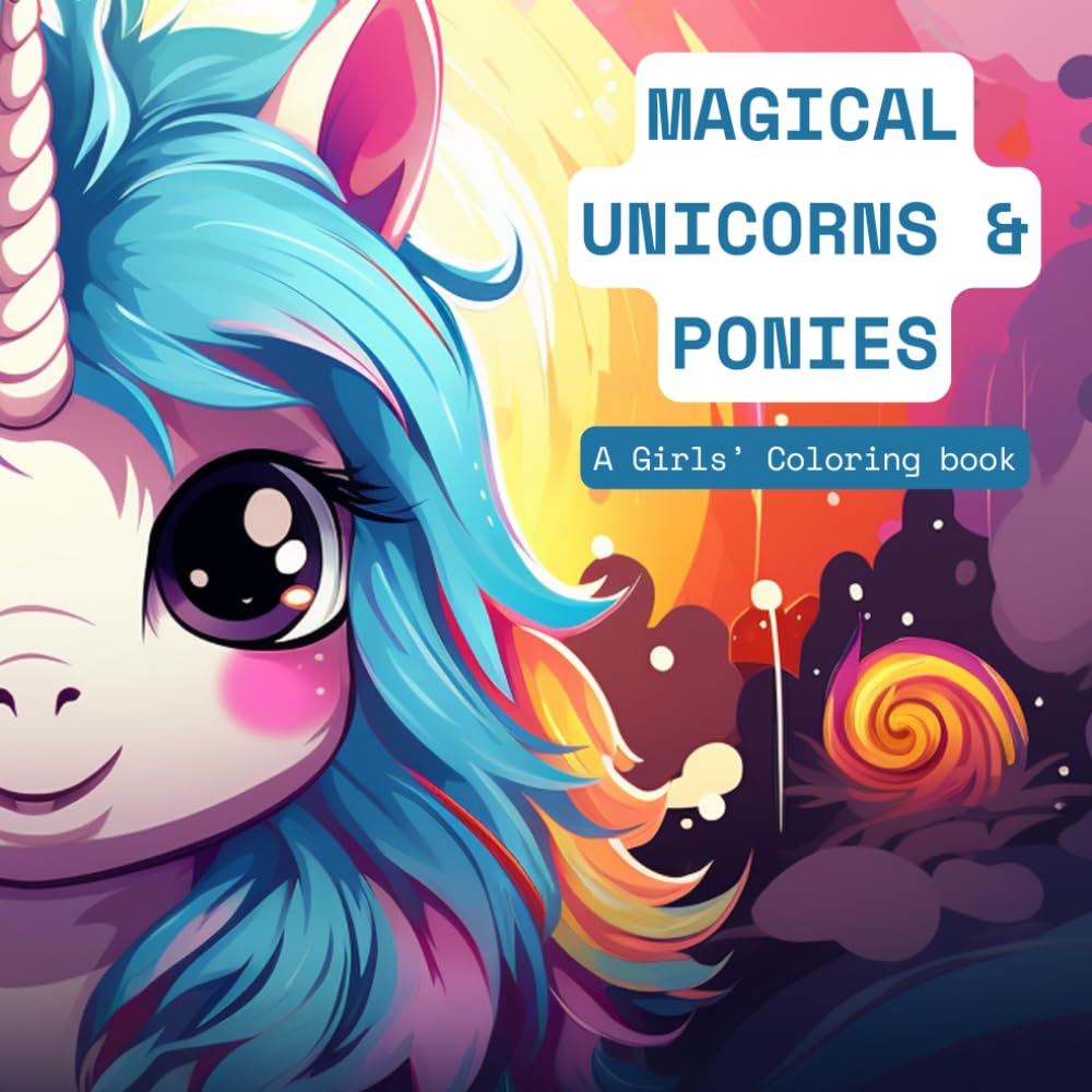 Magical Unicorns and Ponies. A Girls' Coloring Book.: Fun Coloring Activities for Kids Ages 4-8.