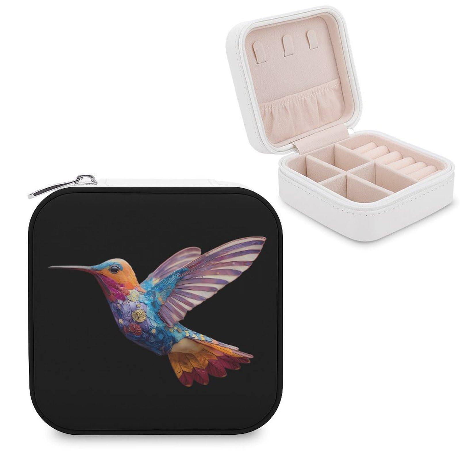 CUTJMDNGH Colorful Hummingbird Jewelry Box for Women Jewellery Case Organizer Storage Boxes Craft
