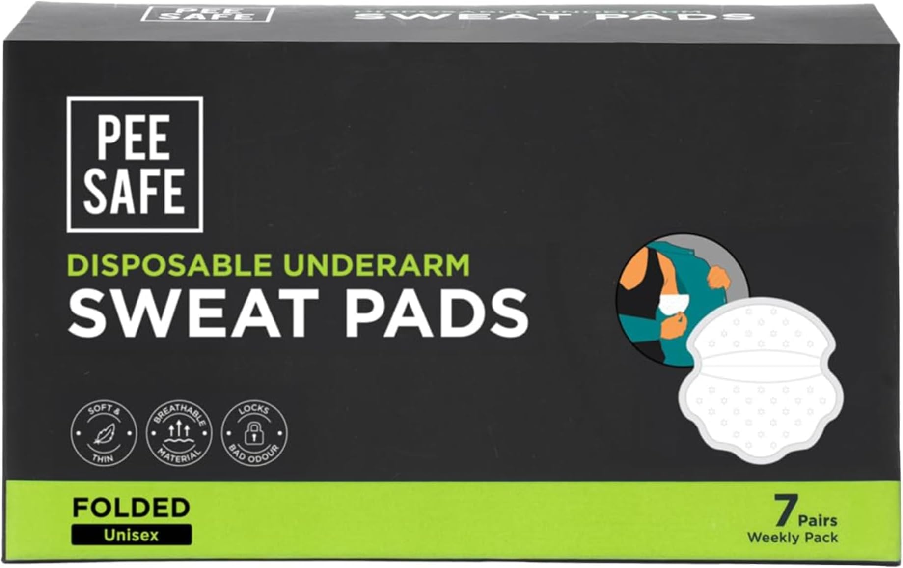 Pee Safe Sweat Pads Folded 14N
