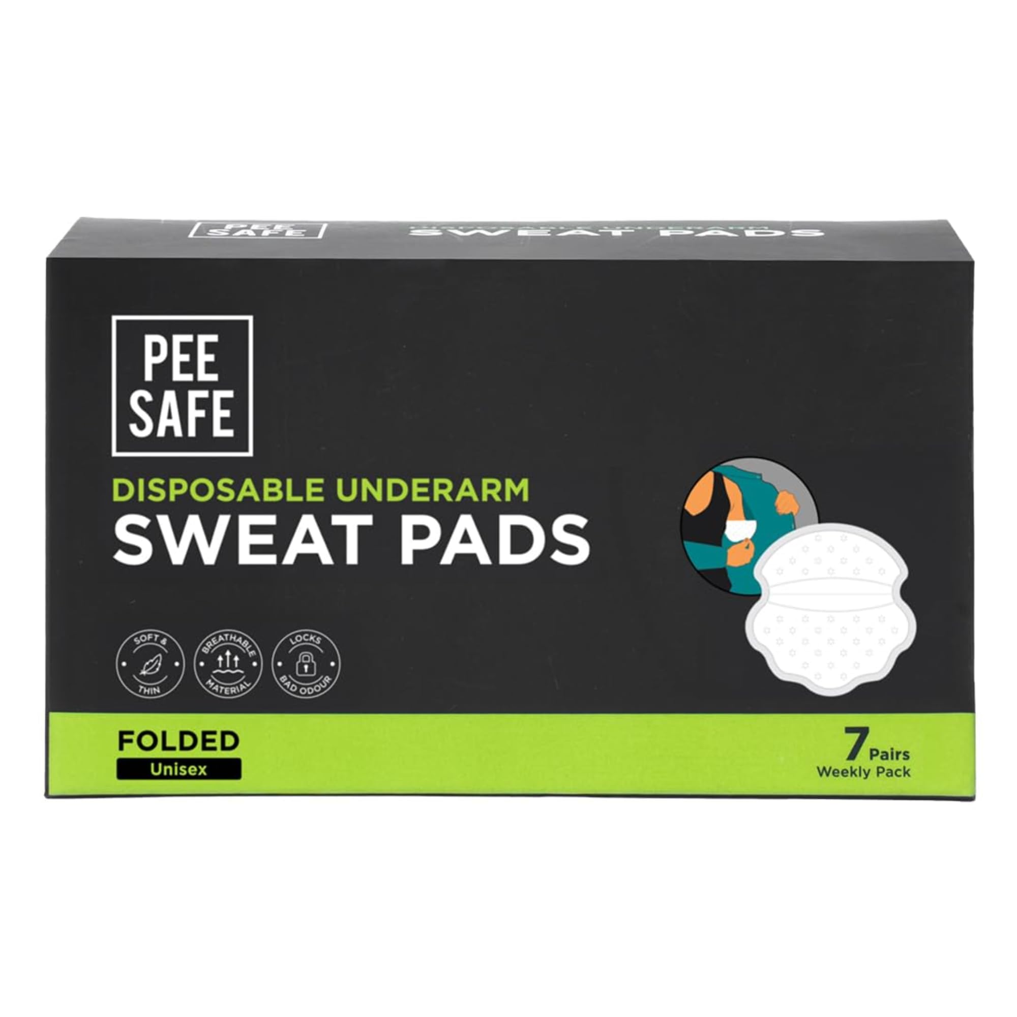 Pee Safe Sweat Pads Folded 14N