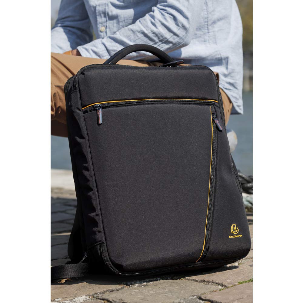Exacompta 17734E Exactive, Borsa Zaino Nera Per Laptop 15.6 Pollici e Tablet, Poliestere di alta qualtià, Tasche Funzionali Per Riporre Vari Oggetti