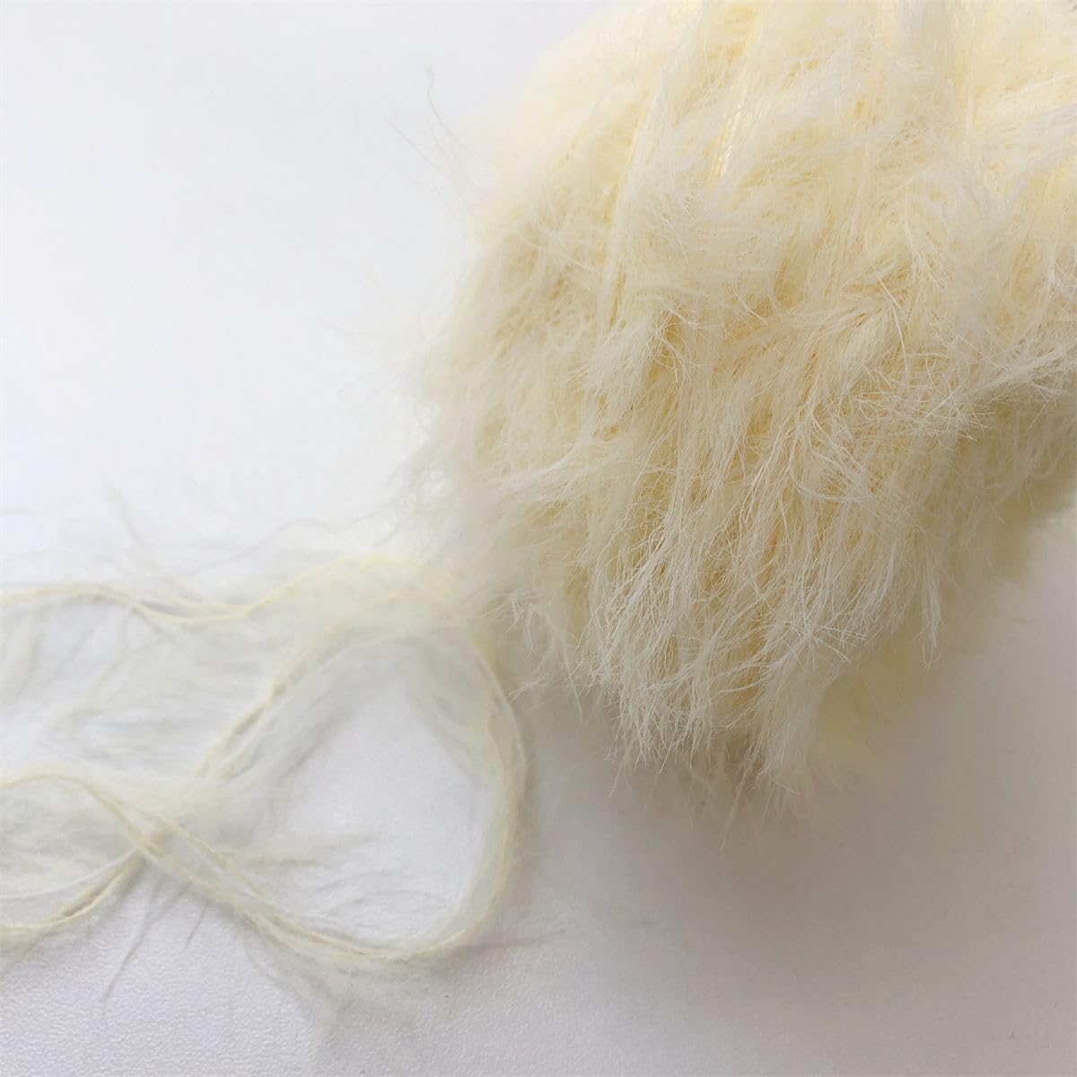 Namzi Soft Plush Wool Acrylic Fancy Loop Yarn for Doll Hair Making,Crochet Knitting,Needle Felting Doll Hair | Curly Hair Coils of Wool Felt Carded Sheep Wool,Roving,Fiber(50g，A97)