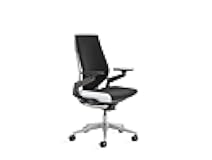 Gesture Office Chair - Ergonomic Work Chair with Wheels for Carpet - Comfortable - Intuitive-to-Adjust for Desk - 360-Degree Arms - Licorice Fabric