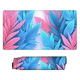 マウスパッド 大型 500 x 250 x 3mm ゲーミングマウスパッド 防水 デスクマット 滑り止めゴム底 おしゃれ キーボードパッド 快適操作性 ゴム底 洗える 耐洗い表面 耐久性 超高密度繊維 仕事 ゲーム オフィス ホーム用 男性用デスクトップアクセサリー （熱帯植物) o-674