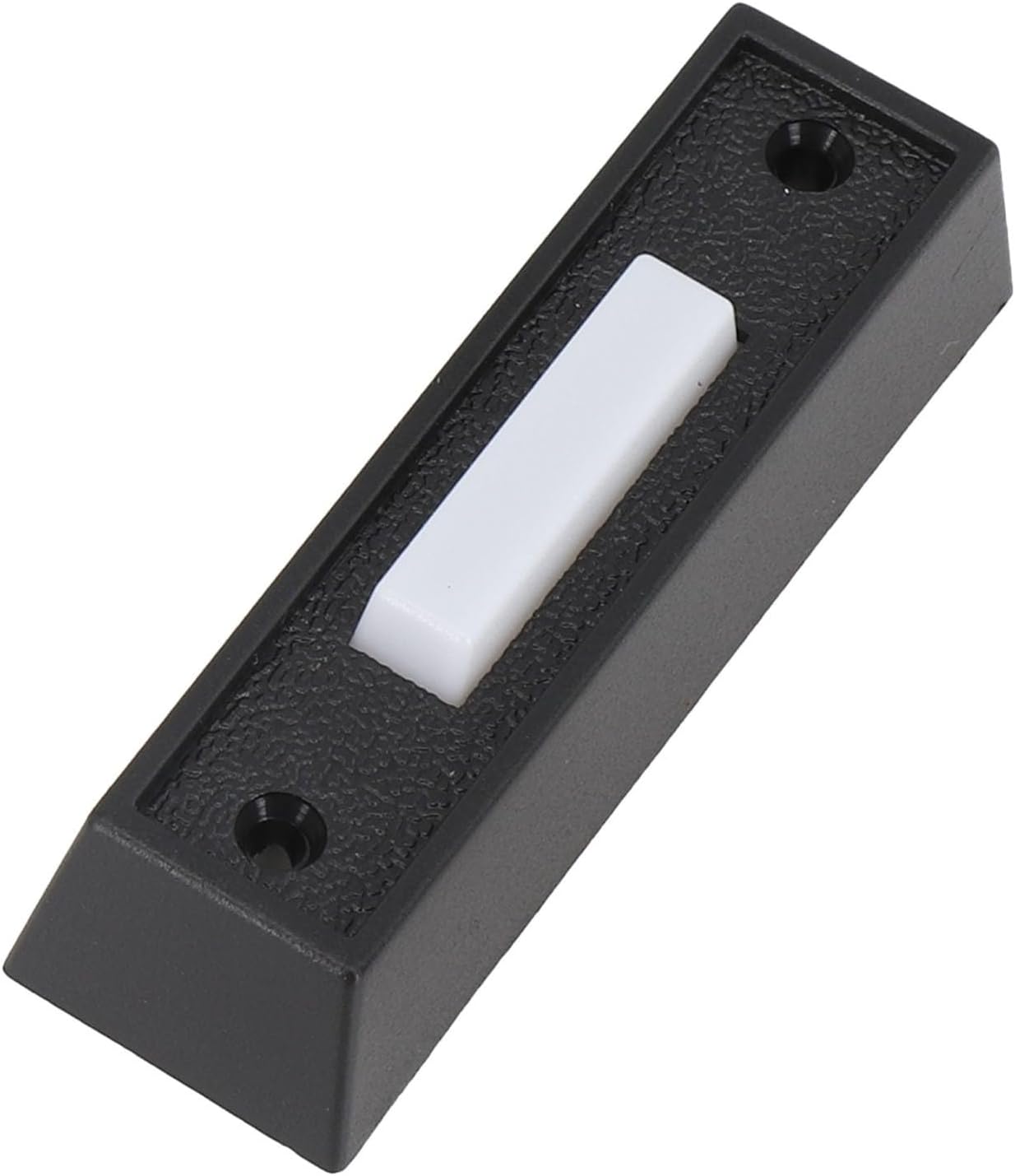 ABS Wired Doorbell Button with LED Light, Wall-Mounted Push Switch Home Exterior, Compatible with DC 12–24V Doorbell Systems, Black (2.8 x 0.86 x 0.59 in)