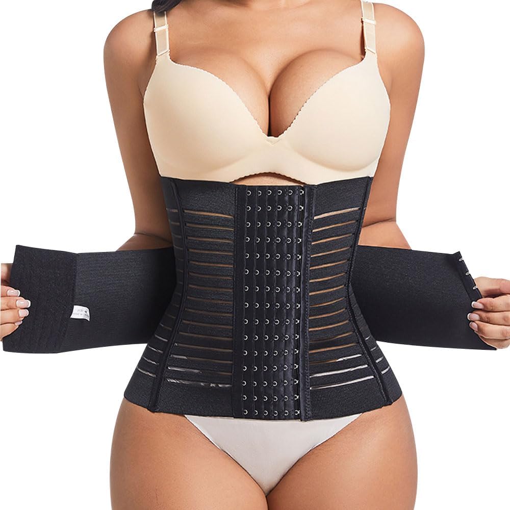 Pancera Contenitiva Donna Corsetto Stringivita Modellante Dimagrante Elastico Largo Band con Regolabile Waist Trainer Postpartum Cintura Snellente Pancia Cincher