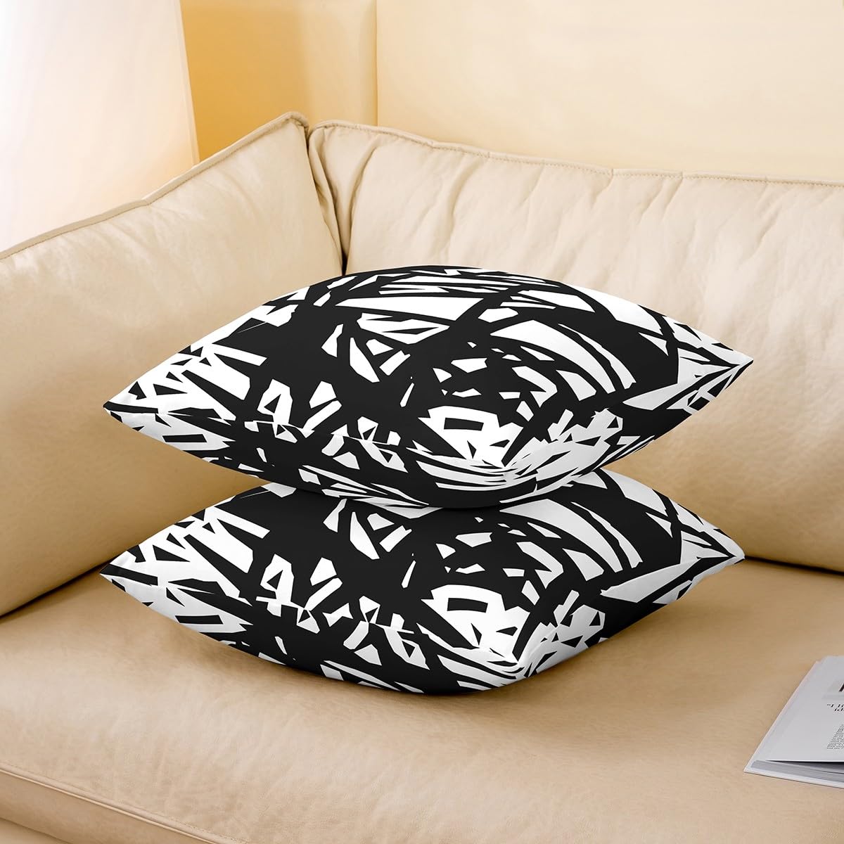 Homemissing Juego de 4 fundas de almohada decorativas de 50 x 50 cm, diseño de rayas geométricas, para sofá, cama, moderno, arte a rayas, para exteriores