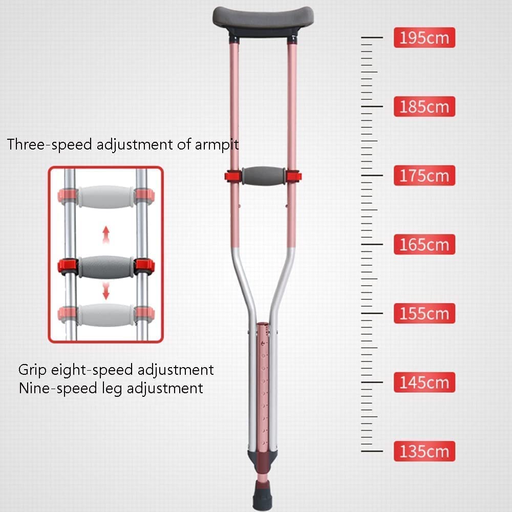 PAASHE Muletas de Aluminio Bastones Plegables Altura Ajustable Bastón para Caminar Debajo del Brazo Sostiene Bastones de 550 lbs Muleta cómoda