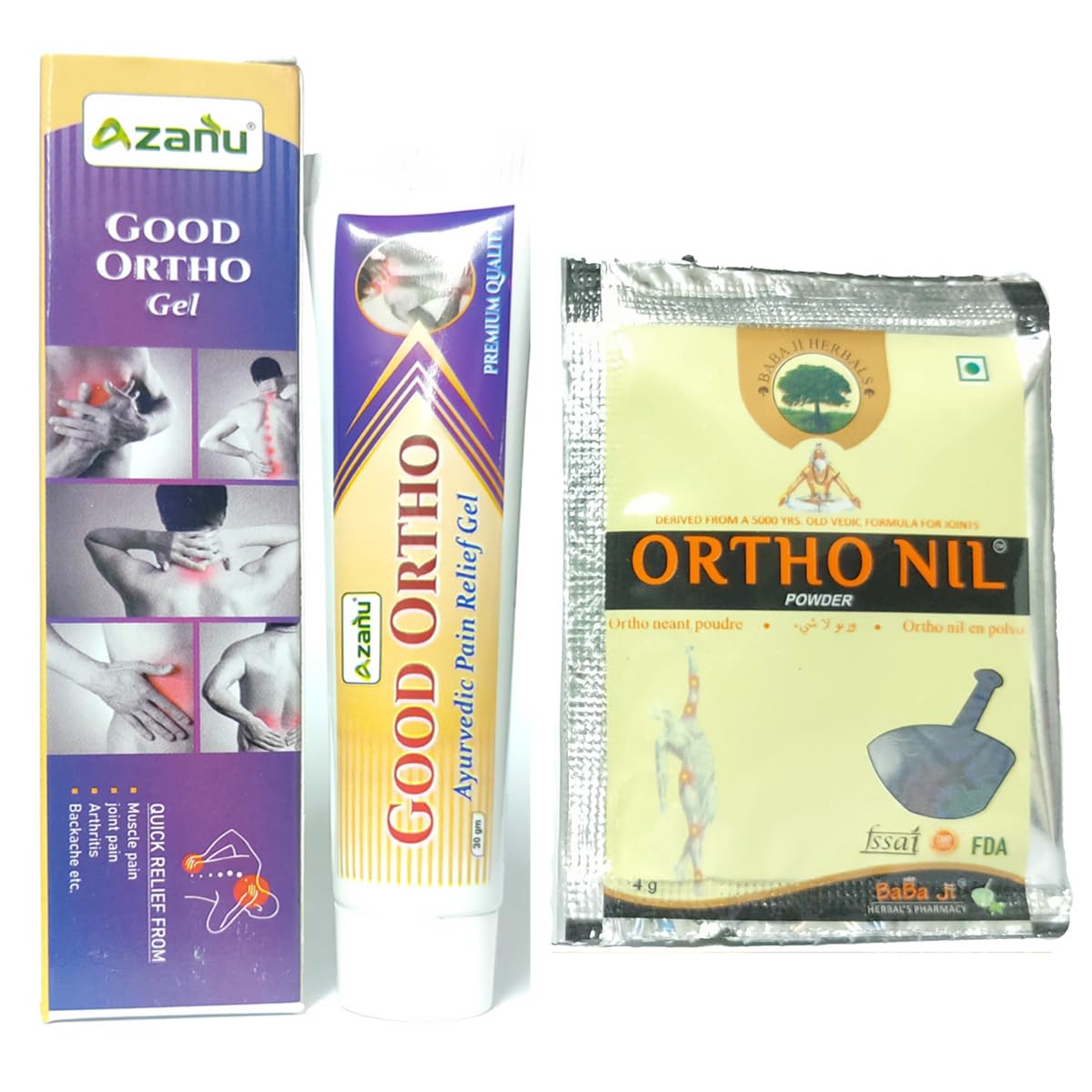 ORTHO NIL POWDER | 56 SACHETS | BABA JI HERBALS | PAIN RELIEF | FREE AZANU GOOD ORTHO CREAM (B0BV3DCRXZ) Amazon Price History, Amazon Price Tracker