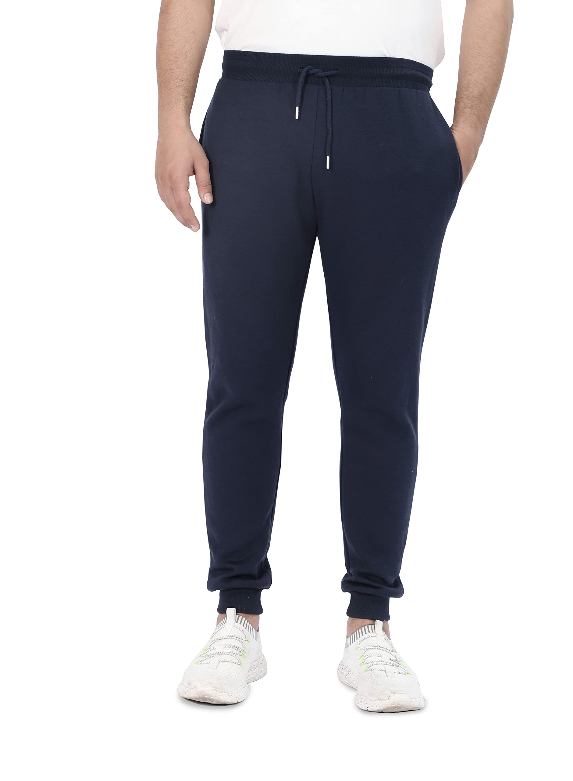 M17 Mens Recycled Slim Leg Jogging Bottoms Casual Pants Joggers Trousers Tracksuit Gym Cuffed Hem Pockets (XL, Navy Blue)