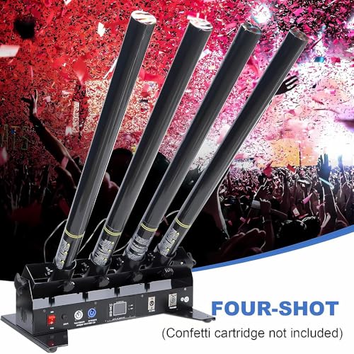 Lanciatore di coriandoli elettrico, cannone a 4 colpi con telecomando/controllo DJ per feste, matrimoni, spettacoli sul palco, discoteche, club