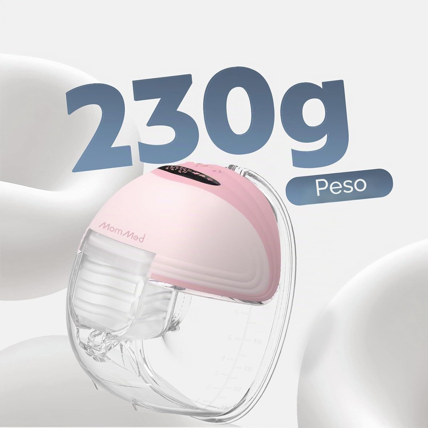MOMMED Sacaleches Electricos, 24 mm Extractores de Leche Electrico con 3 modos y 12 potencias, Sacaleches Manos Libres de diseño a prueba de fugas, incluye 17/19/21 mm inserciones de brida