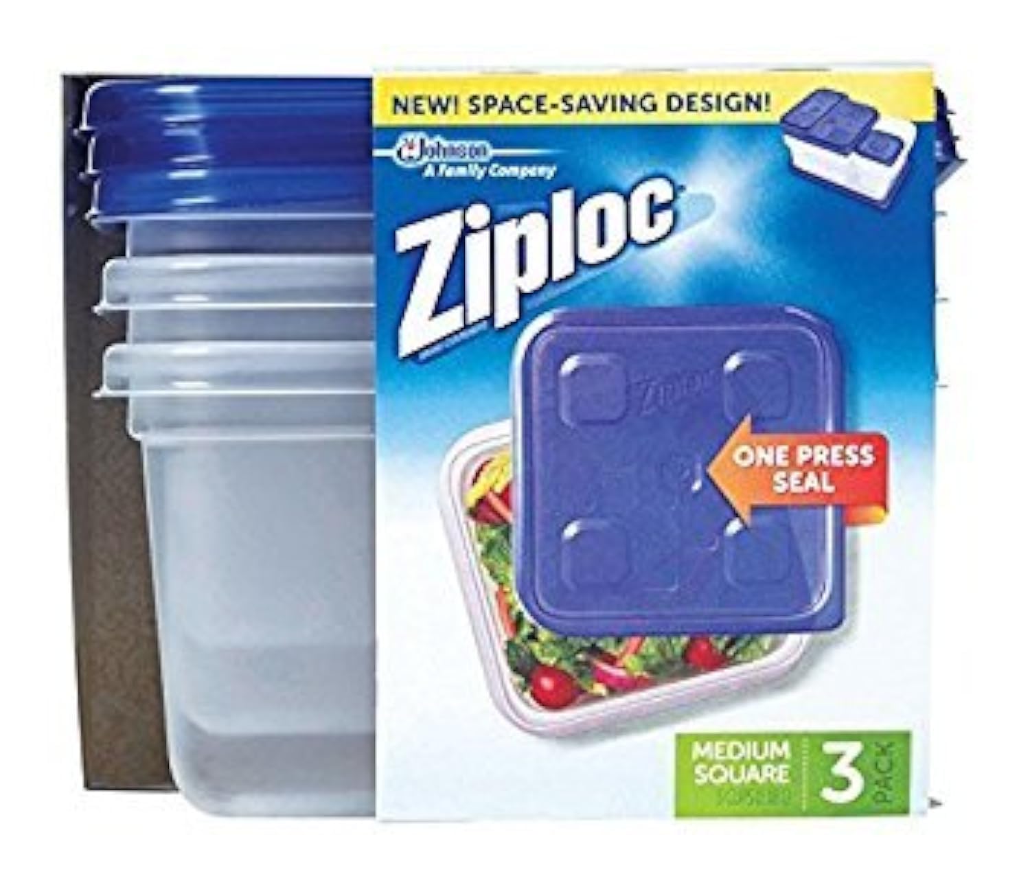 Ziploc 70937 Medium Square Food Storage Container 3 Count