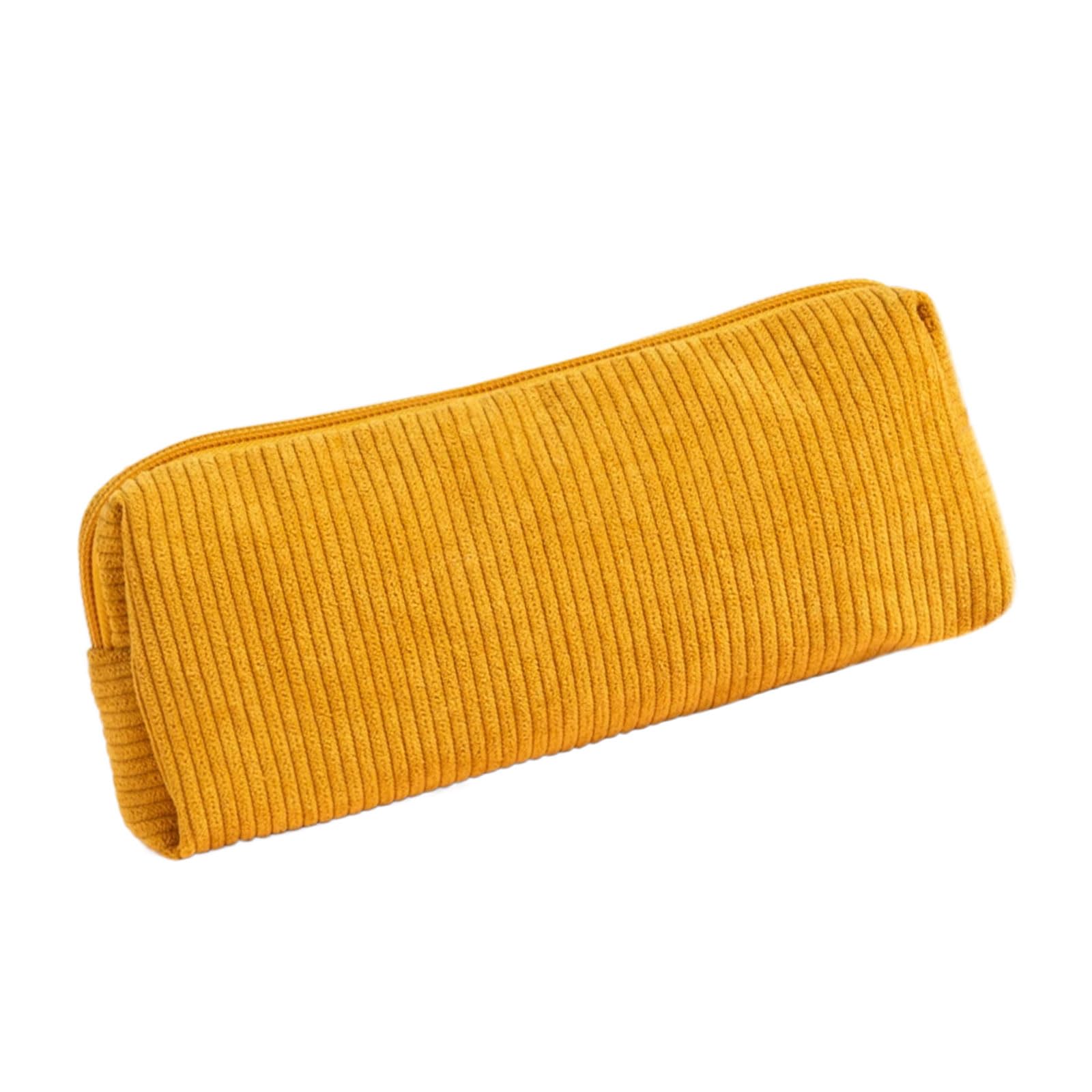 Zueyen Estuche Aesthetic, estuche de tela de pana pequeño, bolsa de maquillaje, estuche escolar, para niñas, niños, adolescentes, escuela, oficina (albaricoque), Color chocolate., Estuche para