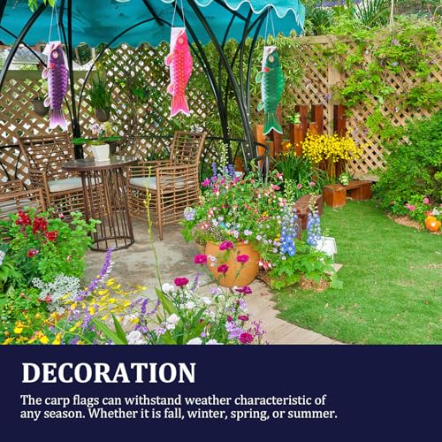 Banderas japonesas de carpa decorativas de seda para terrazas y barbacoas 5