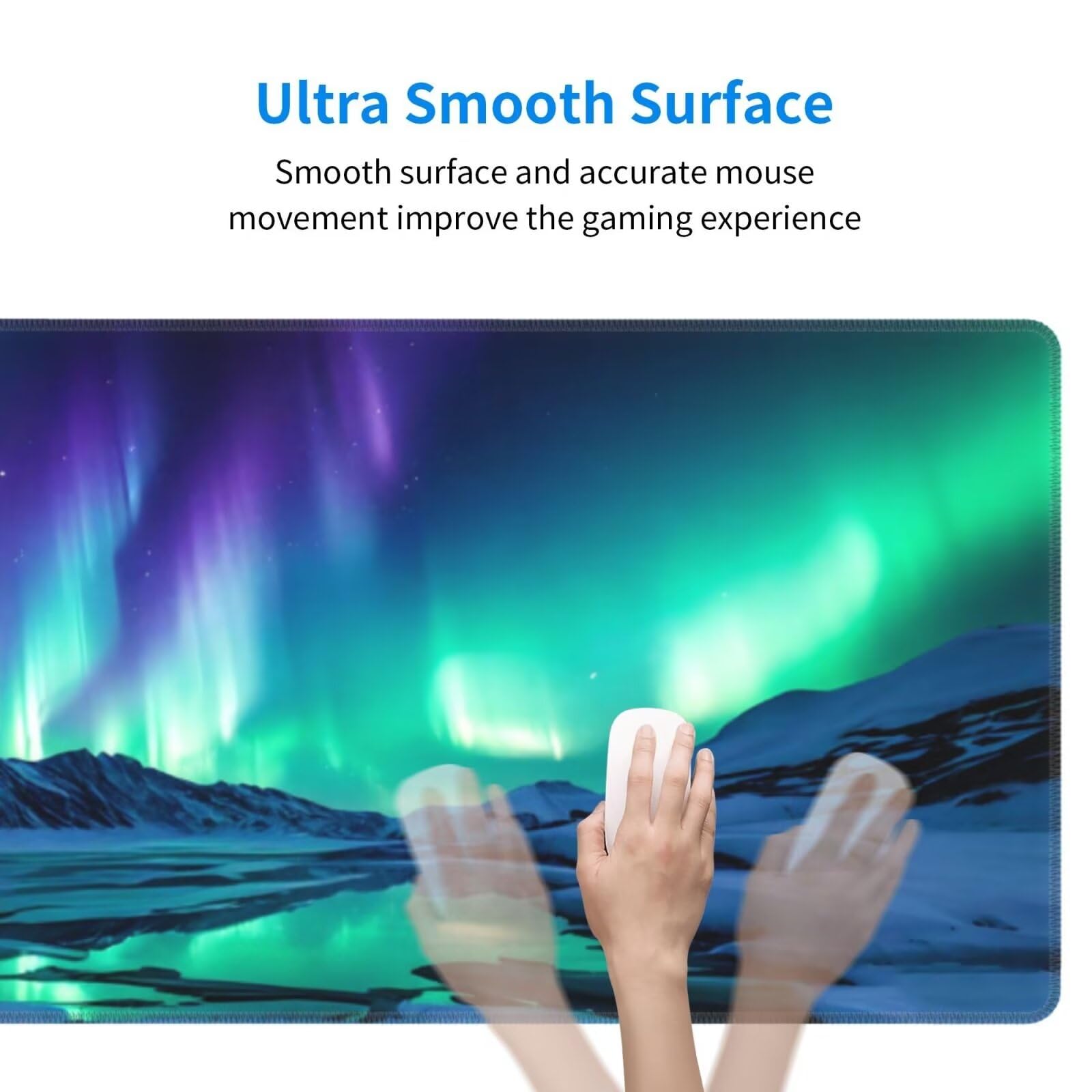 Tappetino Mouse, Tappetino Mouse Gaming Grande XXL 1500x800x3mm Tappetino Scrivania Mouse Pad, Base in Gomma Antiscivolo, Bordi Cuciti,Lavabile, Mousepad per Ufficio e Gaming (Paesaggio aurora) R-372