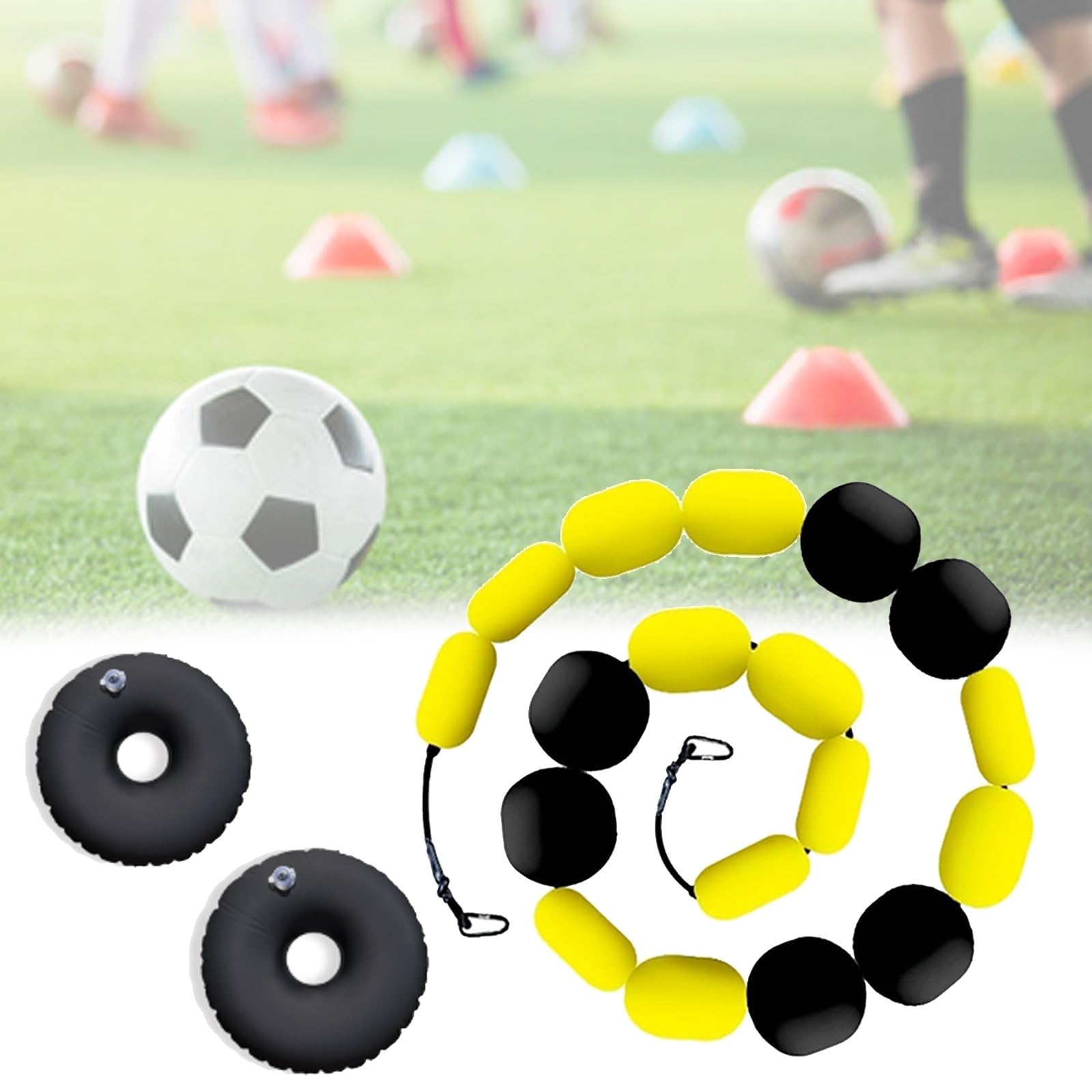 Rebote de entrenamiento de fútbol con base llena de agua | Deflector para ejercicios de reflejos y habilidades | Ayuda para entrenador y jugador de 4 m