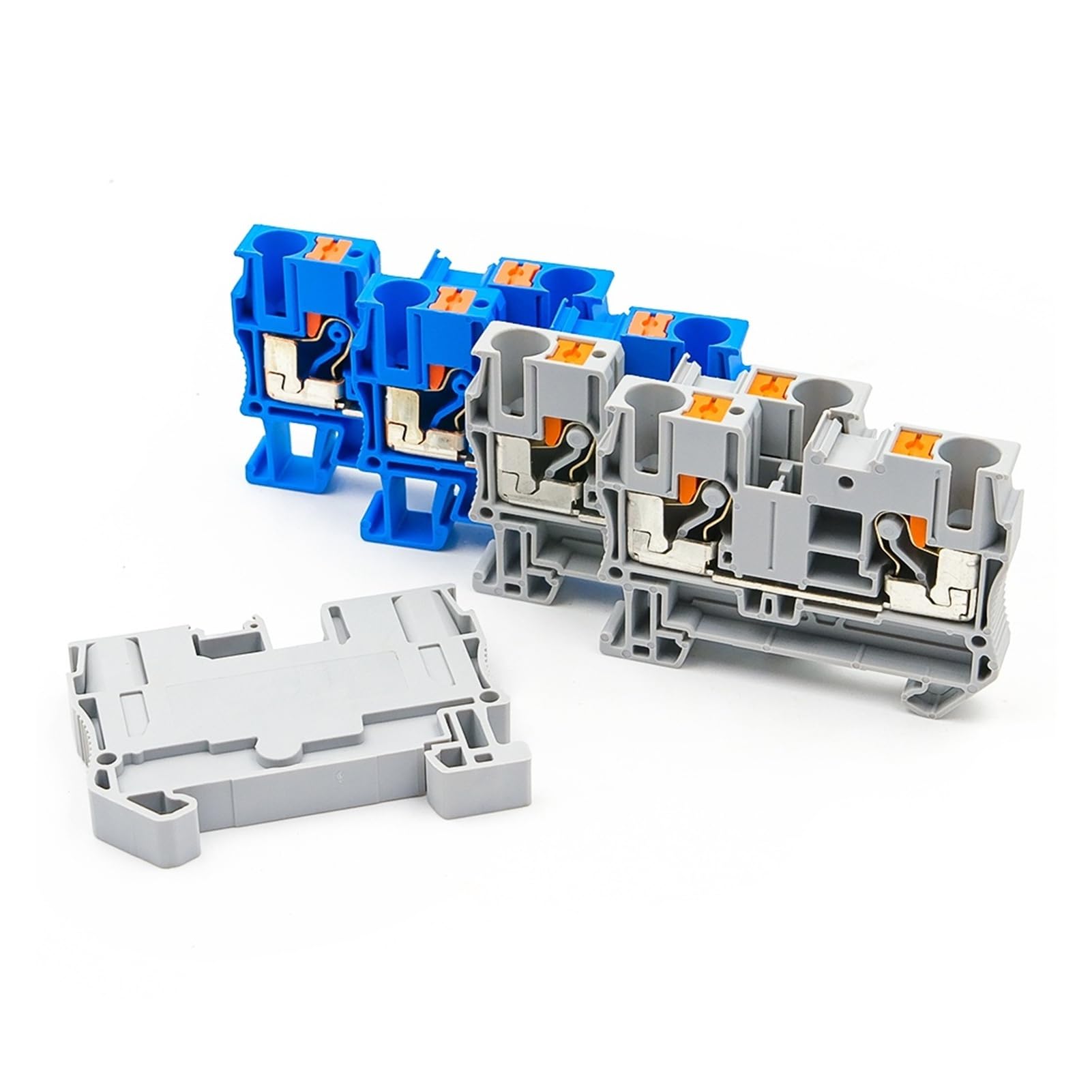 50 Stück PT 6 Federklemmenblock 6 mm DIN-Schiene sichere elektrische Verbindungen Industrie(PT-6-50 PCS-BLUE)