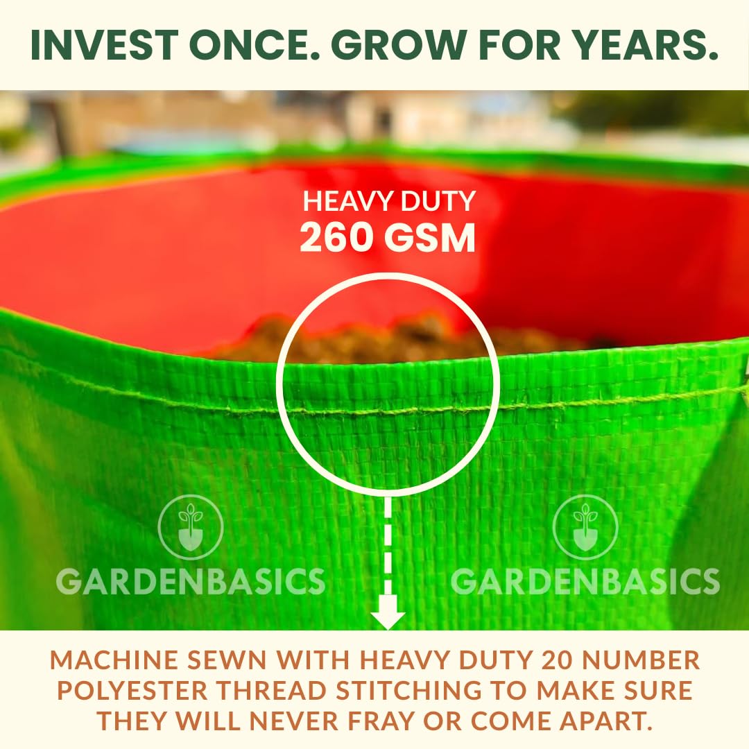 Grow Bags for Vegetables - 5 Pack, UV Protected -8
