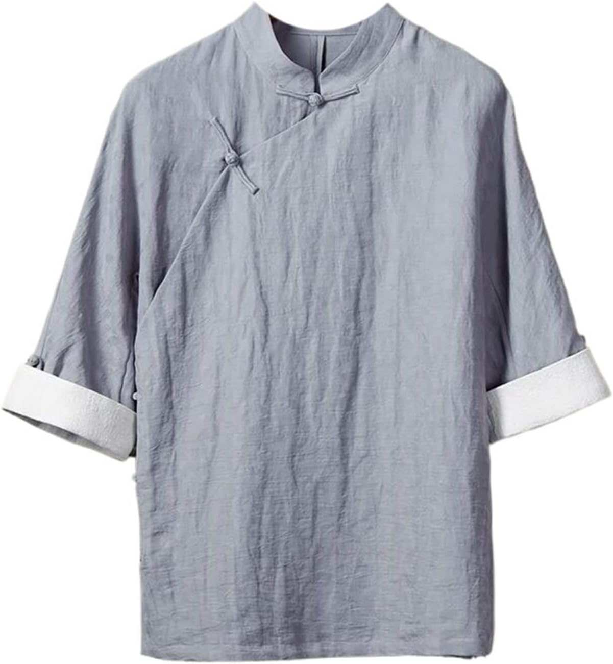 Chinese Style Shirt for Men Tops Cotton Linen Kung Fu Outfit Traditional Male Mandarin Collar Shirts Blouse