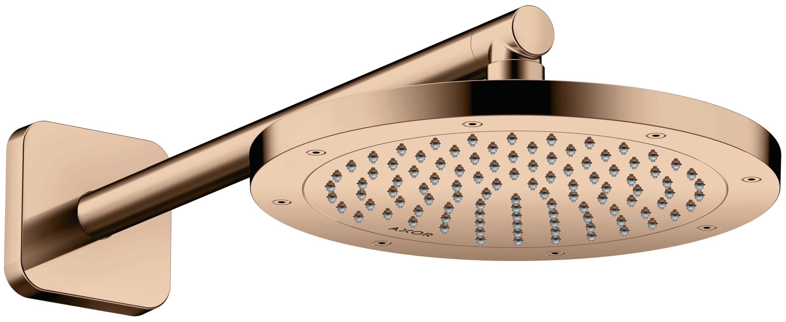 hansgrohe AXOR ShowerSolutions alcachofa de ducha 245, 1 tipo de chorro, ahorro de agua, 35381300, Color: Polished Red Gold