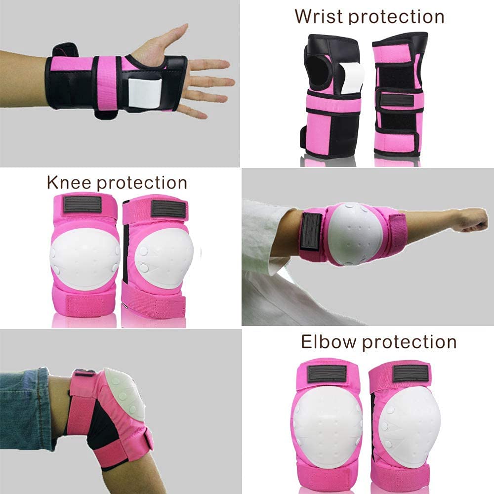 LoudSung Équipement de protection Genouillères, Coudières, Protège-poignets pour enfants, adolescents et adultes, Cyclisme, Skateboard Inline Skate Scooter