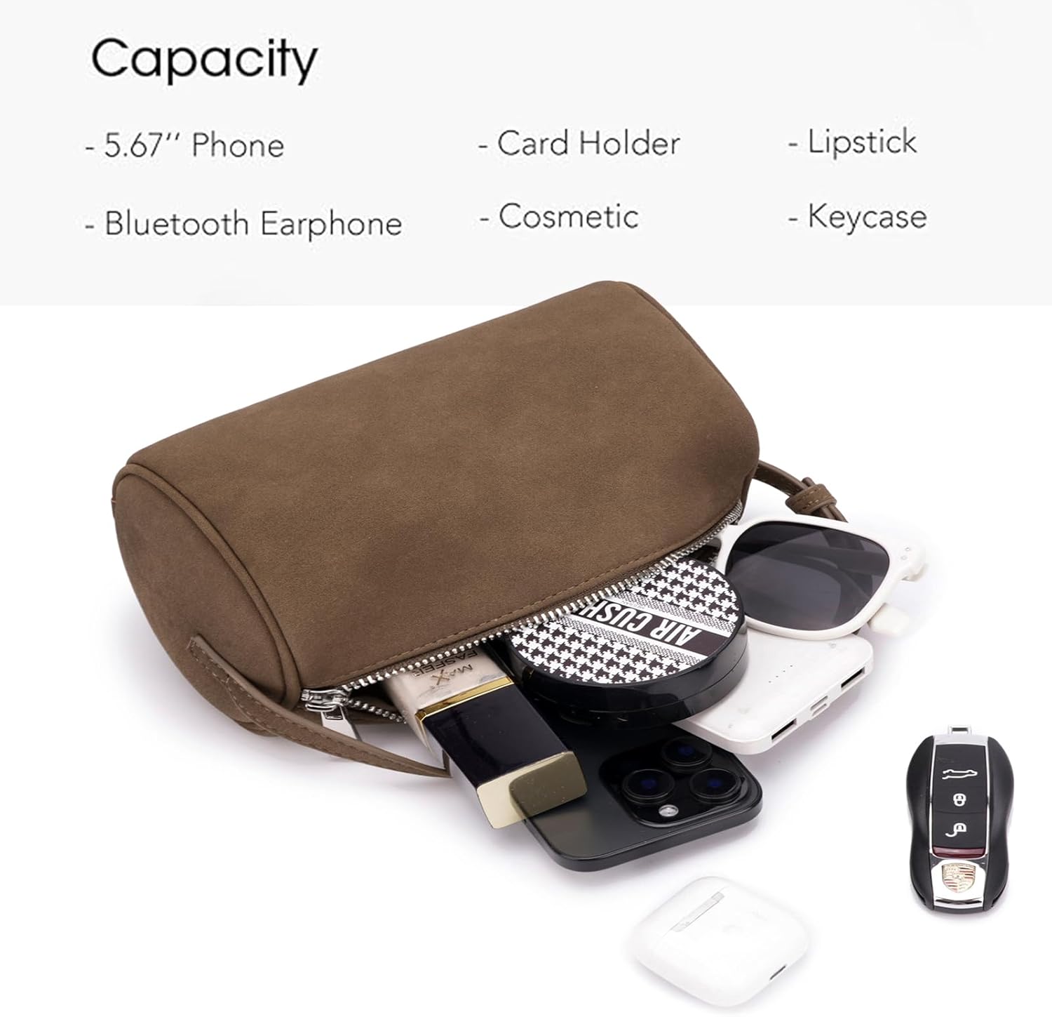 Women’s Suede Leather Shoulder Bag, Small Retro Crossbody Bag with Adjustable Strap, Underarm Purse Handbag for Daily Use - Image 5