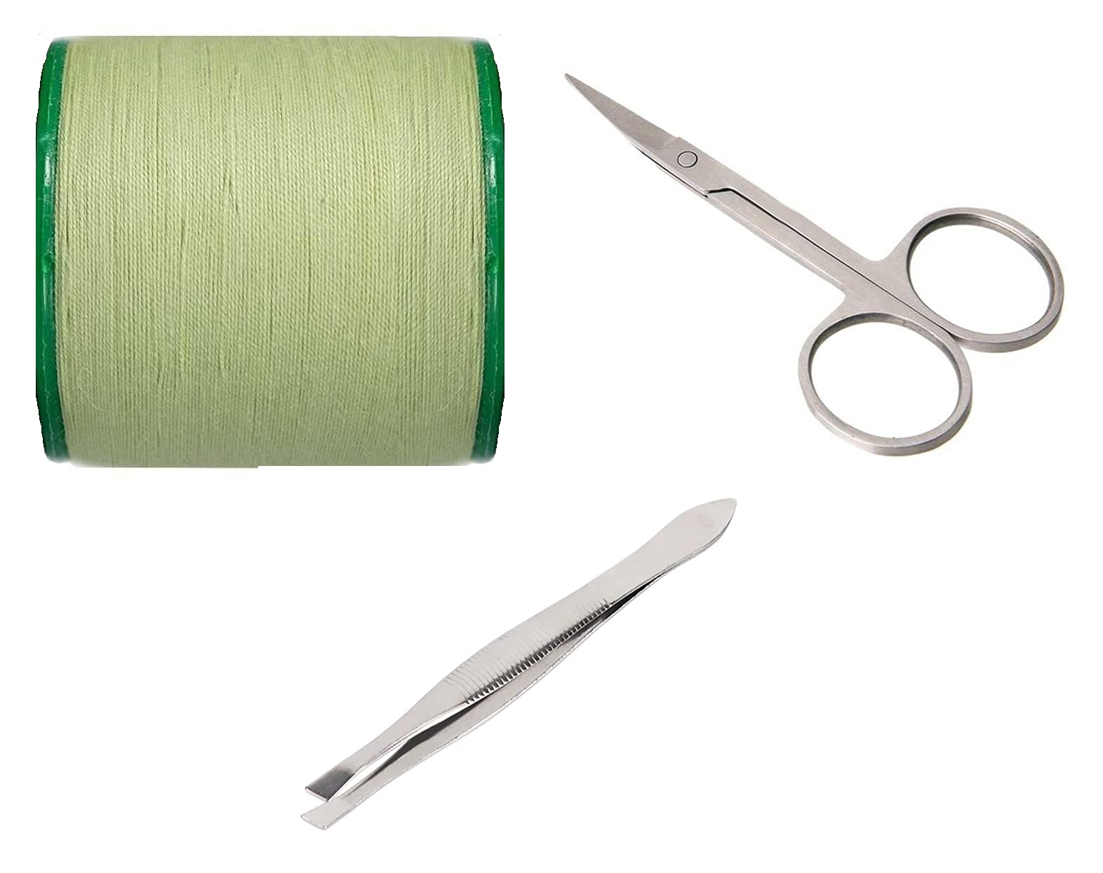 Myynti Women Eyebrow Threading Thread with Stainless Cuticle Scissors and Tweezers for Nail, Eyebrows, Eyelash, Nose Hair, Ear Hair (Pack of 3) (B096M8DX91) Amazon Price History, Amazon Price Tracker