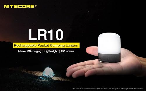 Miniatura 5 de NITECORE LR10 - Luz recargable USB de 250 lúmenes para campamentoutilidad con cable USB Eco-Sensa + batería incluida (panda)