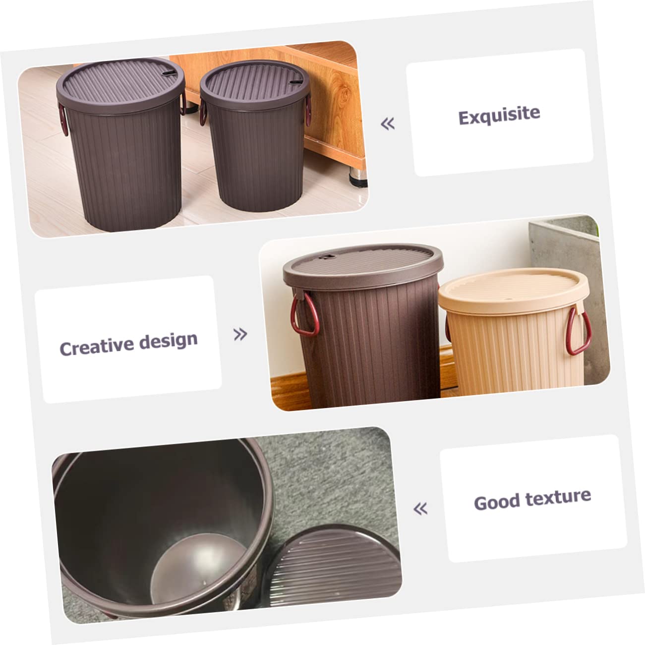KOMBIUDA Tea Dregs Drainage Bucket Dustbin Bucket Tea Holder for Loose Tea Garbage Can with Lid Bathroom Bins Tea Waste Bucket Tea Leaves Strainer Bucket Office Waste Basket Plastic Coffee