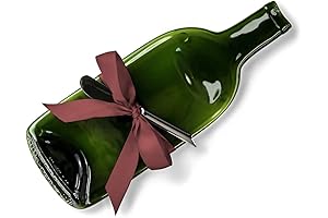 Melted Wine Bottle Glass Cheese Tray with Cheese Spreader