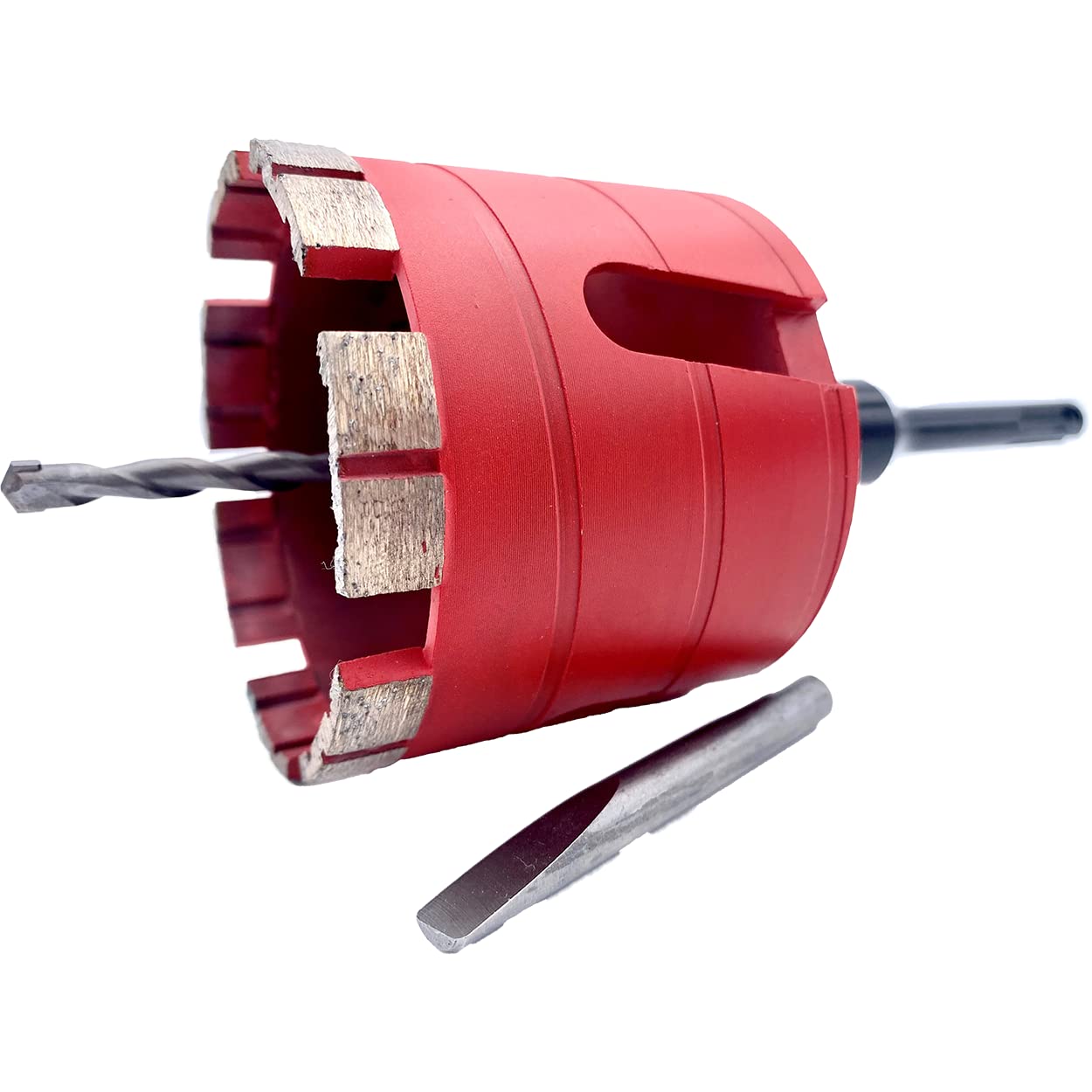 ESD-TOOLS | Corona de diamante con segmento turbo, broca de núcleo, broca de latas con alojamiento M16 | Diámetro de broca de 82 mm con SDS+ y broca centradora