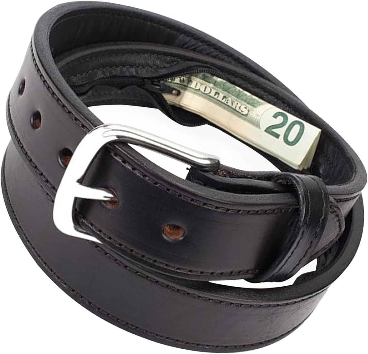 Money Belt – Men’s Leather Money Belts, Travel Security Moneyy Belt, Security Diversiion Safe Storage Accessories for Cash Receipts Valuables Memory Cards Keys, Moneys Pocket Travel Leather Belts