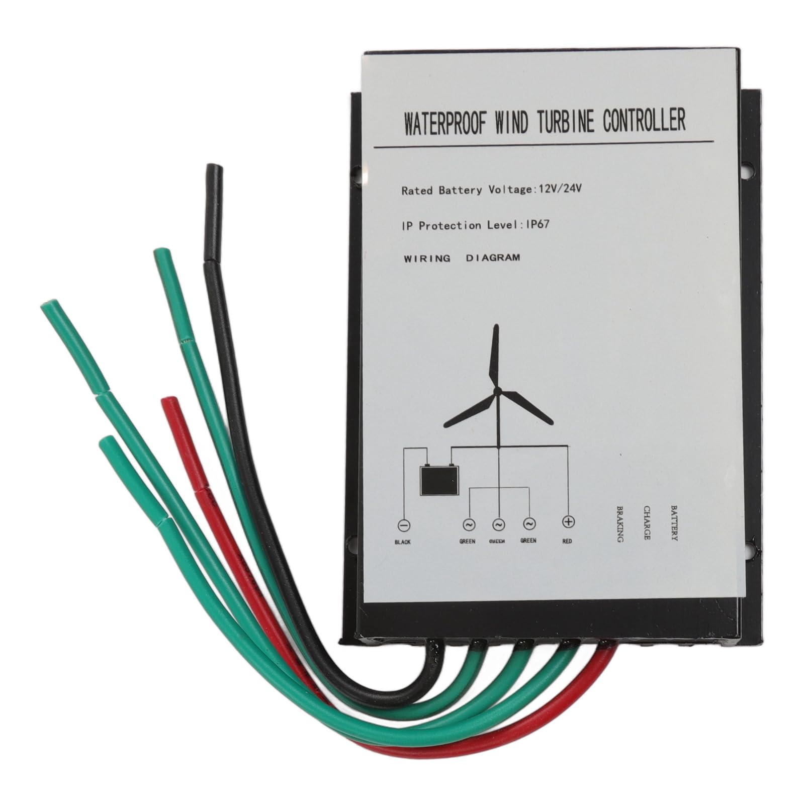 Kit Generatore Eolico 12V 24V Ad Albero Verticale con 5 Pale per Uso Esterno a Energia Solare Domestica (200 W)