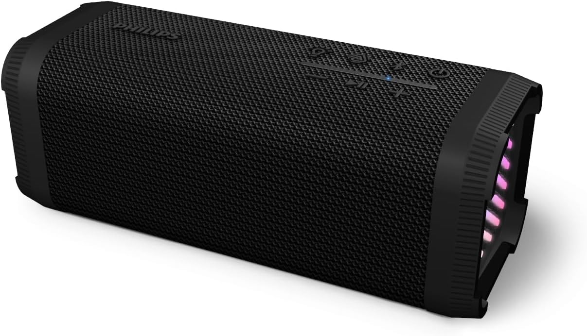 PHILIPS PHILIPS Portable Bluetooth Speaker, 70W Powerful Sound with Bass+ Tech, 24H Playtime, Replaceable Battery with Power Bank, IP67 Waterproof & Dustproof, RGB Party Lights, Auracast & TWS Stereo Pairing