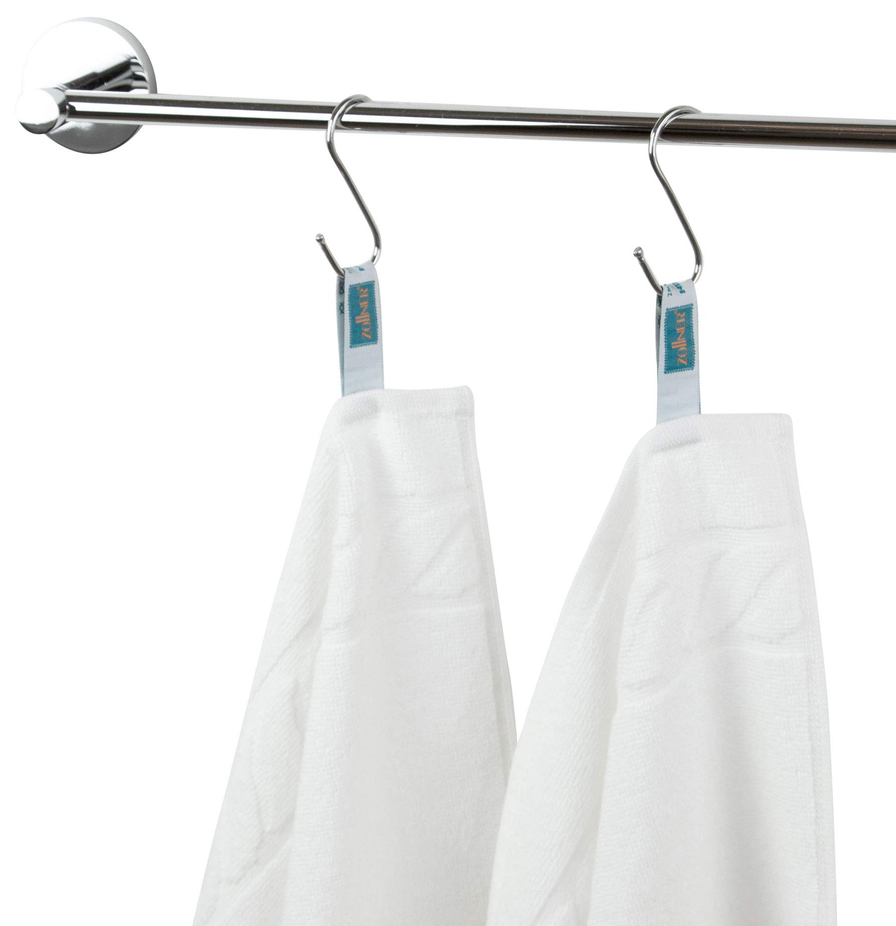 ZOLLNER 6er Set Handtücher mit Zopfmuster, Baumwolle, ca. 50x100 cm, weiß