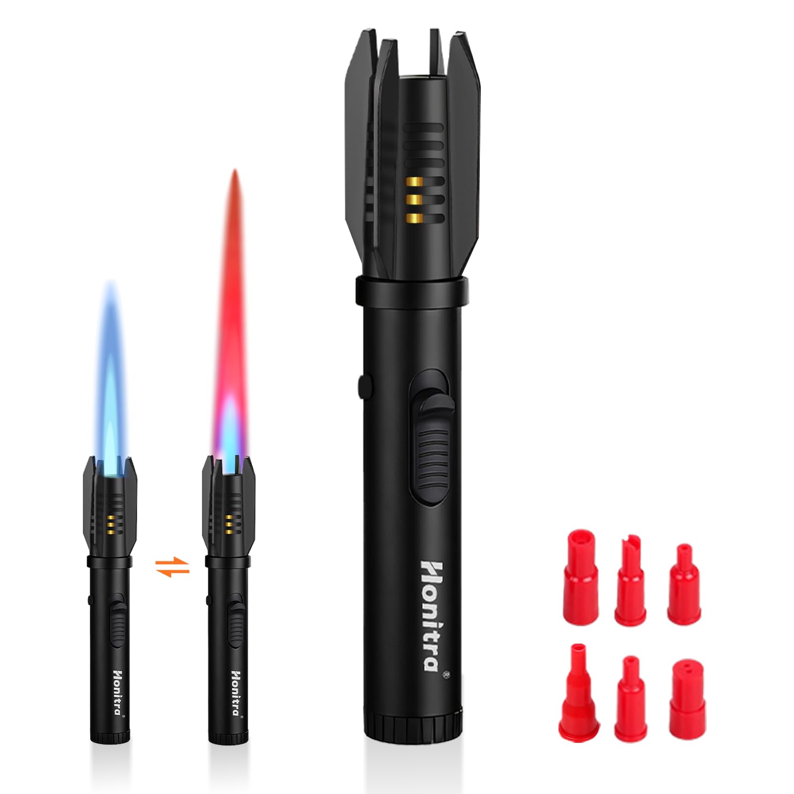 Torch Lighters Butane Lighters Adjustable Jet Flame Torch Lighters Windproof Refillable Gas Torch Lighter Long Lighter for Candle