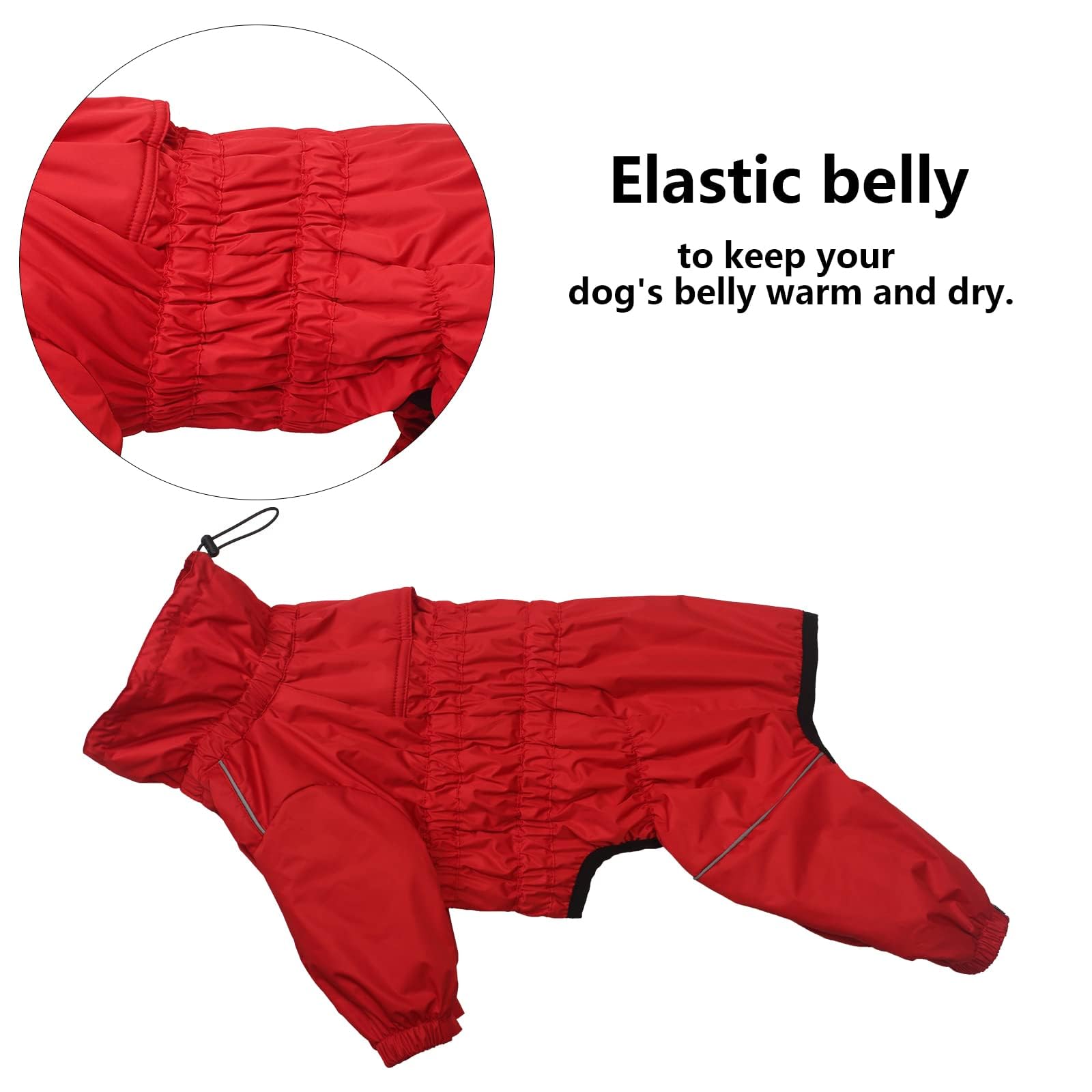 Cappotto invernale per cani con gamba 1/2,con Fodera in pile e antivento collo alto, impermeabile, riflettenti, quattro gambe Felpa per per cuccioli cane piccolo e medio-Rosso-3XL