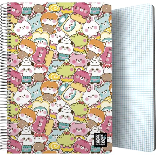 Cahier Folio Bits&Bobs Kawaii grand format petits carreaux FSC