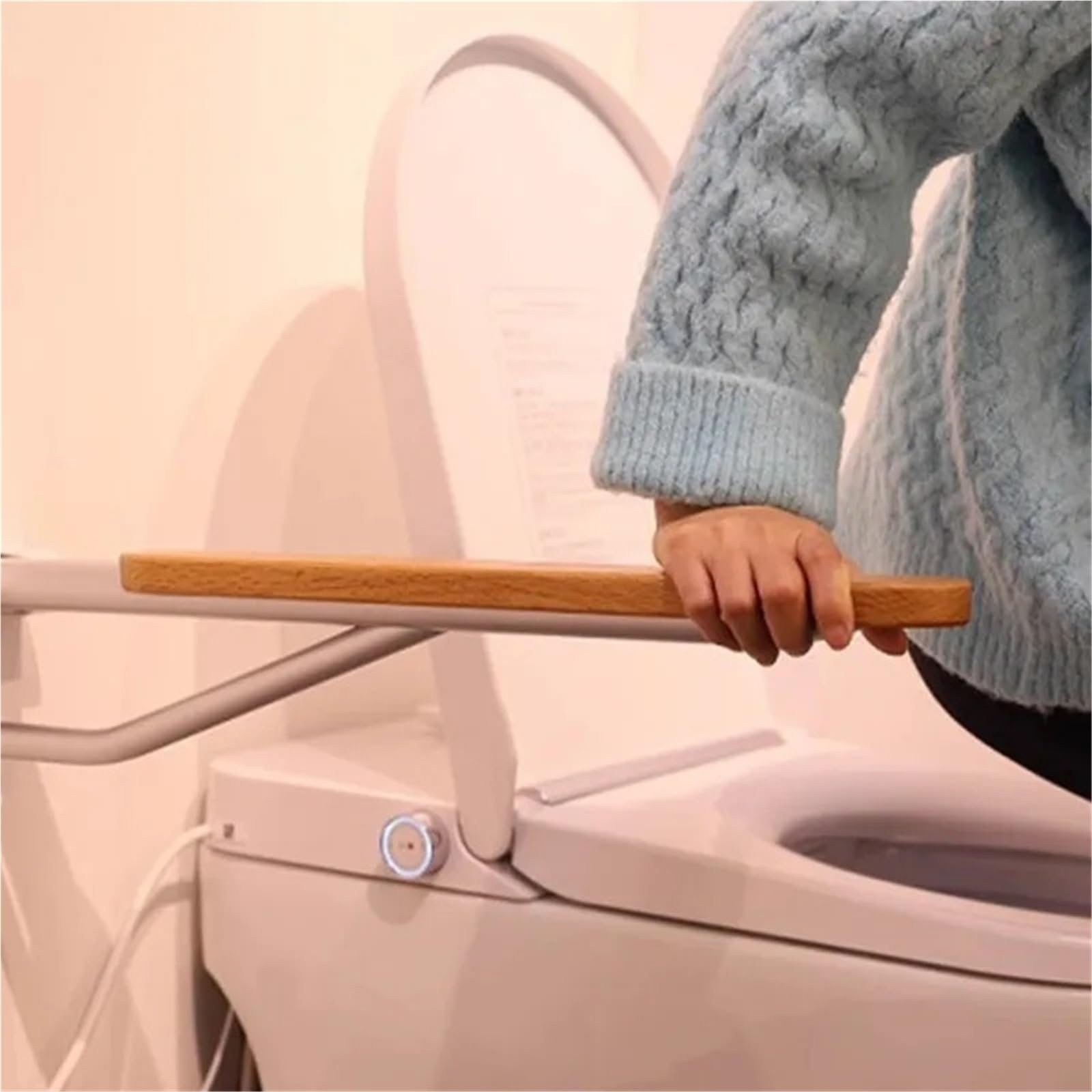 agarraderas baño Pasamanos Plegable Resistente a la corrosión y al óxido para baños de Ancianos, Soporte Estable, fácil de Instalar, Marco Auxiliar de riel. Tirador de baño(Shabili Dark)