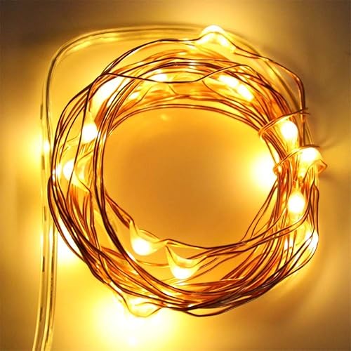 Miniatura 4 de Yalilong Paquete de 2 luces LED de gota de rocío a pilas, mini luces de hadas con función de temporizador, para decoración de NavidadHalloween, 6