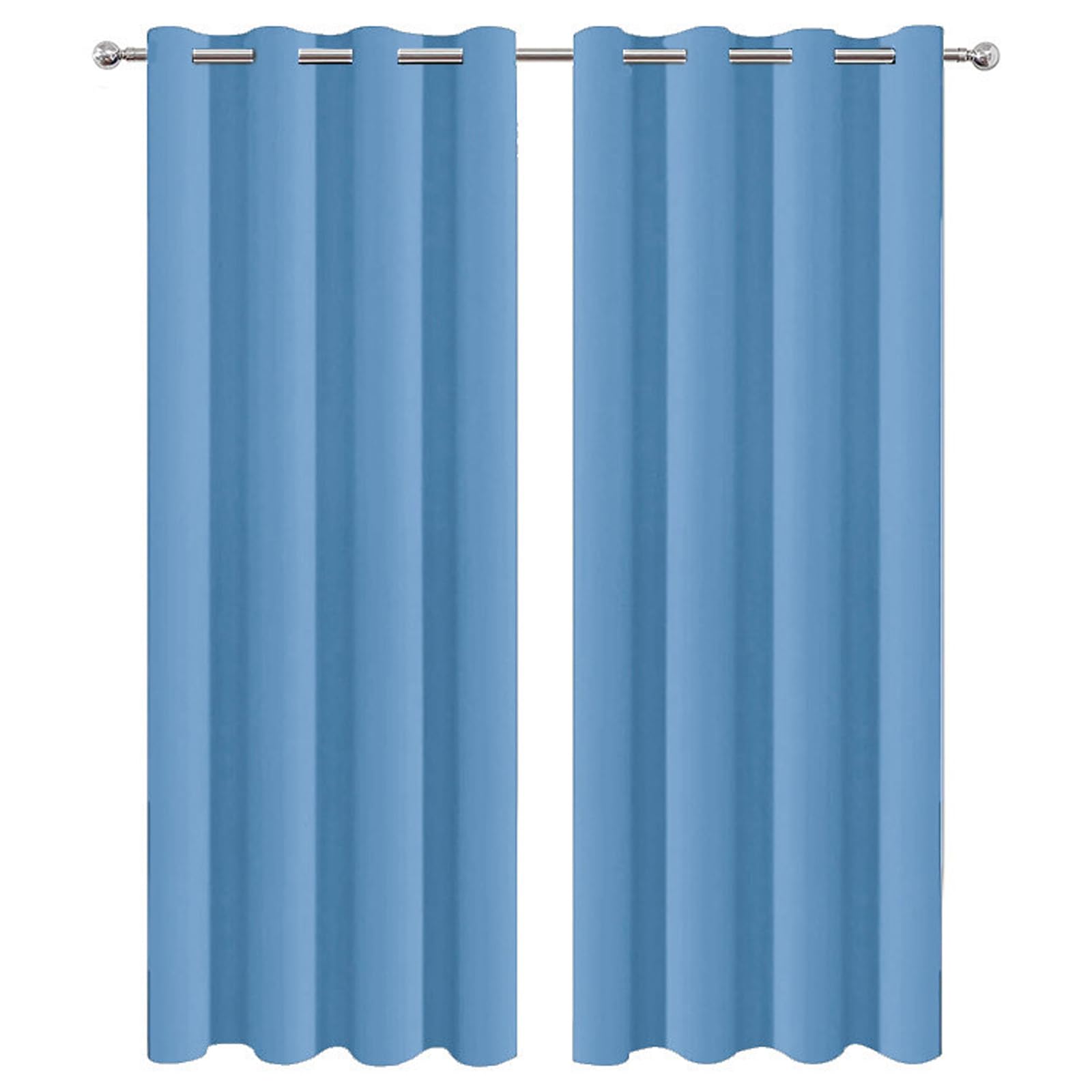 HANGEENGS Blackout Curtains For Bedroom,2 Panels Set Thermal Insulated Living Room Window Drapes Solid Eyelet Room Darkening Textured Blackout Curtains,Light Blue,29x72 in(WxL)