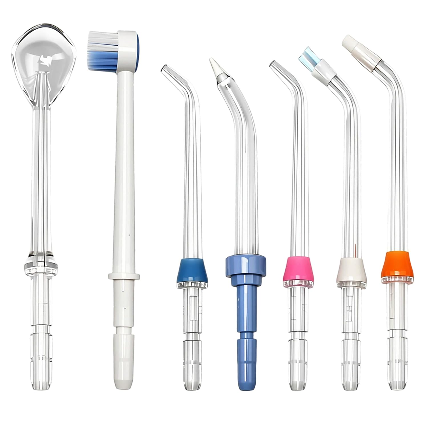 Juego 7 Boquillas para Irrigador Bucal Compatible con Waterpik WP-100/250/450/560/660/811/900/940/950, Puntas Repuesto Water Flosser ABS, Colores Familia