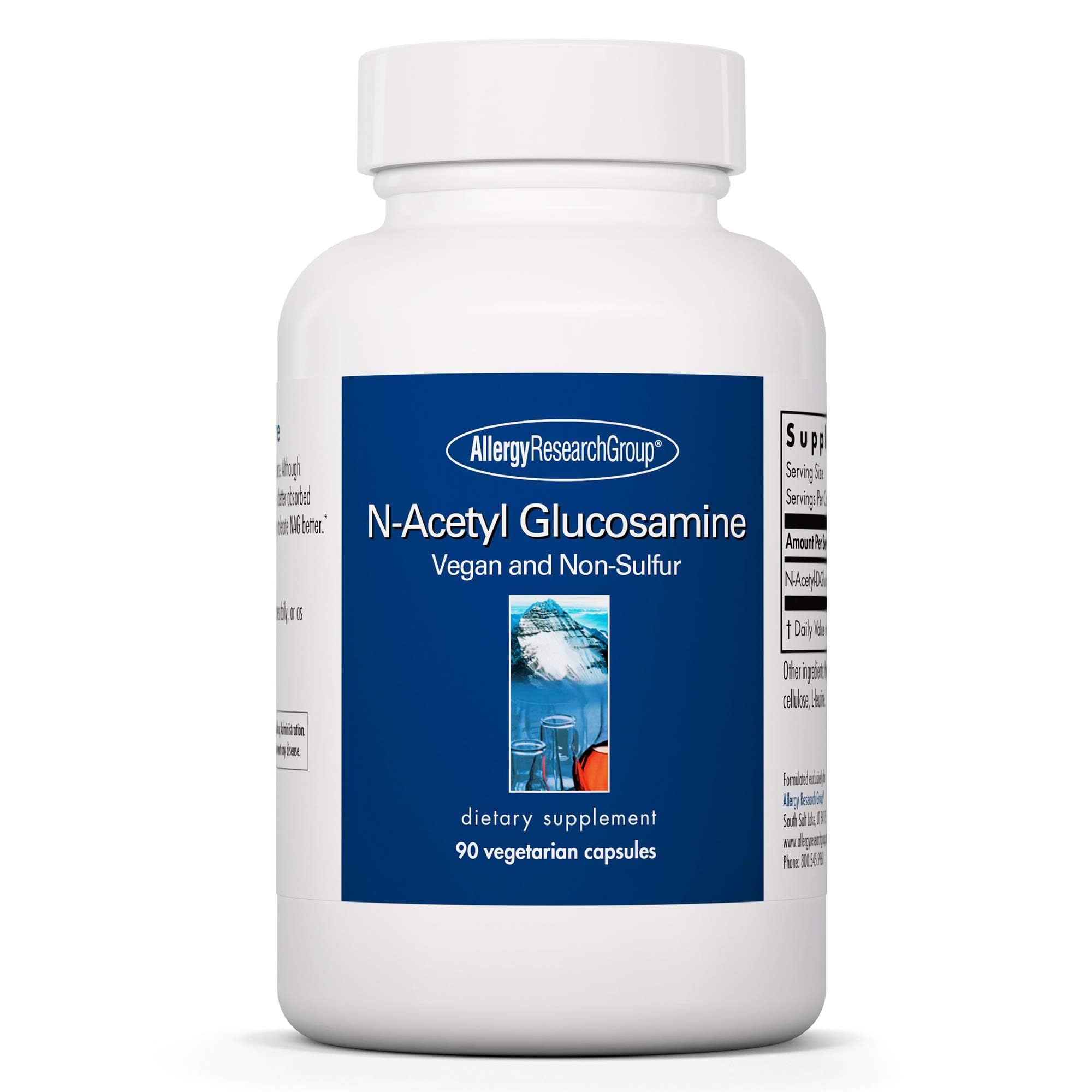 Allergy Research Group N-Acetyl D-Glucosamine 500mg - NAG Supplement, Joint Support, Glucosamine Sulfate, Joint Health Formula, Motility Activator, Vegan, Non-Sulfur, Vegetarian Capsules - 90 Count