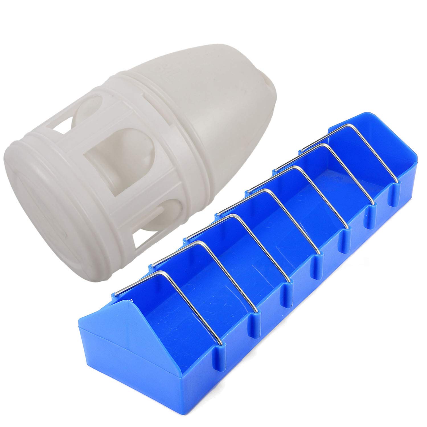 1 bebedero de plástico extraíble con asa para palomas y pájaros, suministros de 29 cm x 17 cm y de comedero de jaula de pájaros de 16 pulgadas