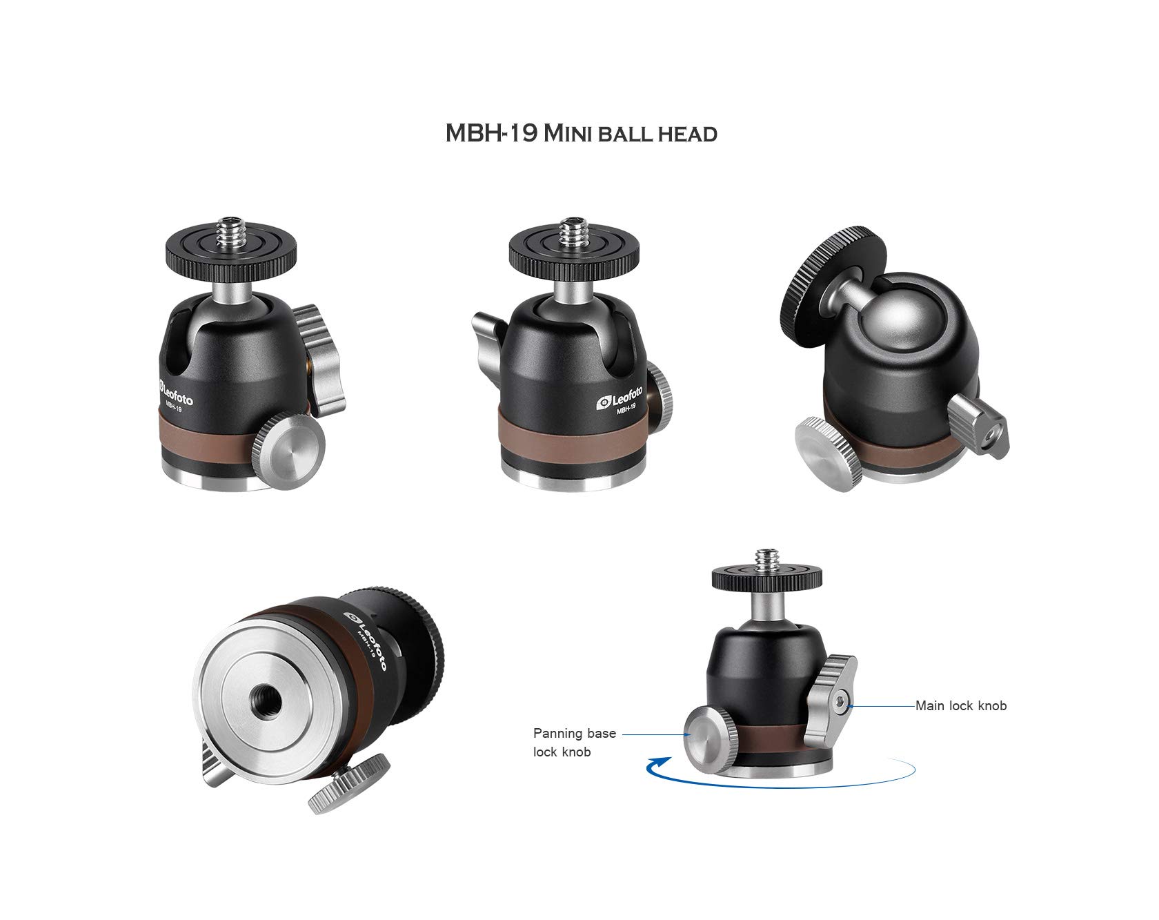 LEOFOTO Statyw MC-30 Kit (PC-90II, MBH-19, MC-30) zacisk, głowica kulowa i uchwyt na smartfon