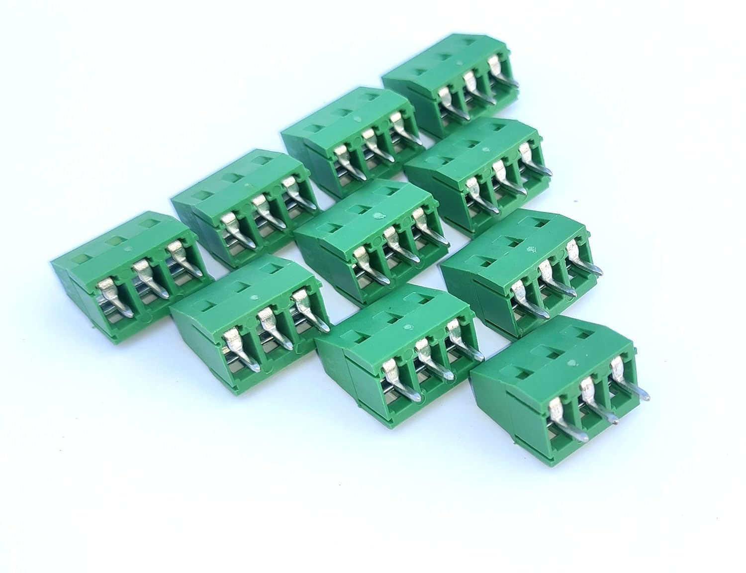 3 Pin Terminal Block Wire Connector TPT connector 5mm pitch Green Color Pcb Mount Pack Of 10 Pcs-image-14