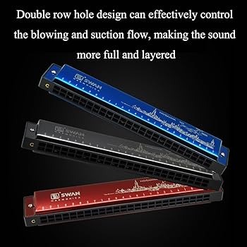 Harmonica Professional Harp Armonica Key Of C 24 Hole Polyphony Diatonic Mouth Organ With Case