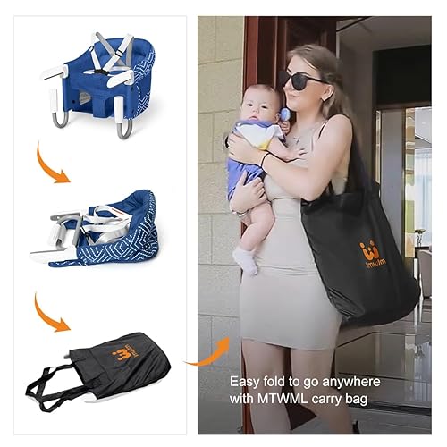 Miniatura 4 de Silla alta portátil para mesa, silla alta con gancho que se fija a la mesa, silla alta con clip para ahorro de espacio para bebé, asiento de
