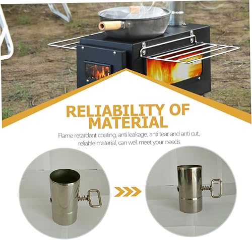 Miniatura 6 de CLISPEED Tienda de campaña individual de acero inoxidable para calefacción de combustión, camping, cocina, pararrayos de pared de chimenea, tubo de